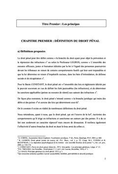 La doctrine juridique sur le droit penal general