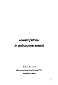 Points essentiels sur le cancer de l'estomac