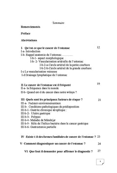 Points essentiels sur le cancer de l'estomac
