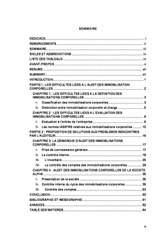 Audit des immobilisations corporelles : Difficultes et alternatives