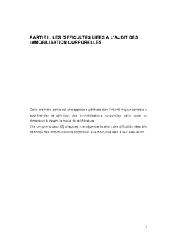 Audit des immobilisations corporelles : Difficultes et alternatives