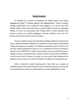 Enjeux & perspectives de la cooperation interportuaire en Mediterranee