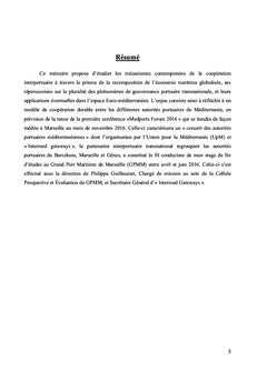 Enjeux & perspectives de la cooperation interportuaire en Mediterranee