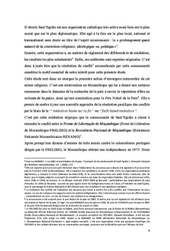 La communauté de Sant'Egidio et le conflit mozambicain