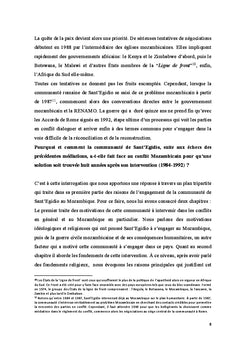 La communauté de Sant'Egidio et le conflit mozambicain