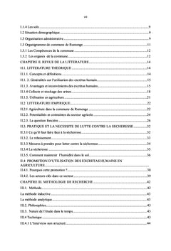 Impact des Excrétas Humains dans la production des cultures vivrières