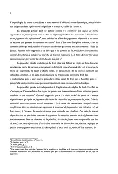 Droit jurisprudentiel sur la procédure pénale et sur la doctrine