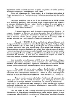 La FSH et l'autonomisation des enfants victimes des conflits armés