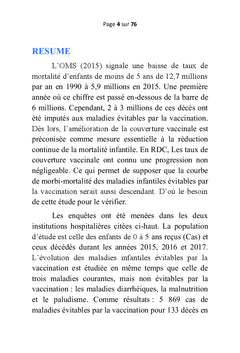 Suivi de la morbi-mortalité des maladies infantiles évitables