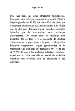 Suivi de la morbi-mortalité des maladies infantiles évitables