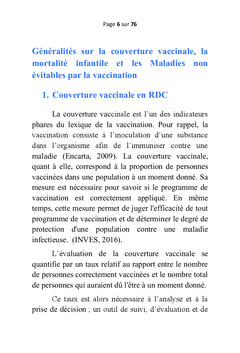 Suivi de la morbi-mortalité des maladies infantiles évitables