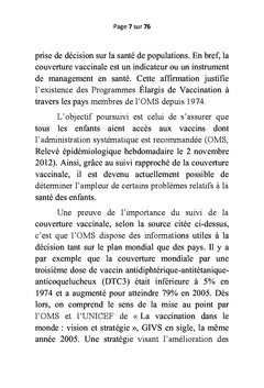 Suivi de la morbi-mortalité des maladies infantiles évitables