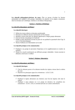 Nutrition, dietetique et regimes alimentaires