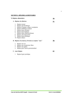 Nutrition, dietetique et regimes alimentaires