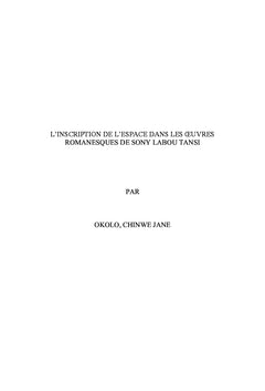 L'inscription de l'espace dans les romans de Sony Labou Tansi