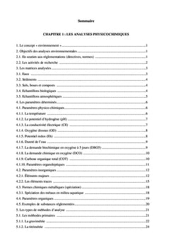 Cours Analyse et protection de l'environnement