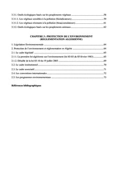 Cours Analyse et protection de l'environnement