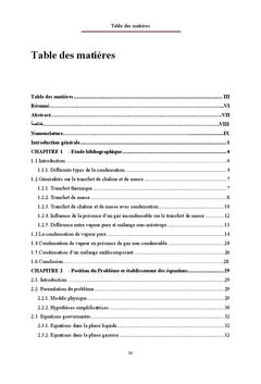 Condensation d'un melange binaire et ternaire en presence d'un gaz