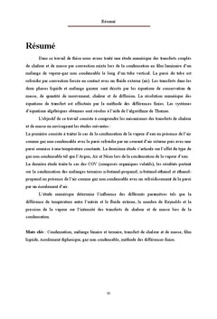 Condensation d'un melange binaire et ternaire en presence d'un gaz