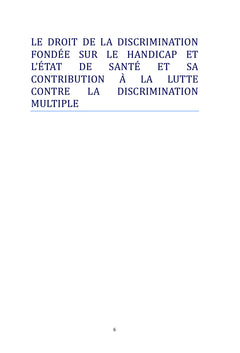 La discrimination fondée sur le handicap et la santé