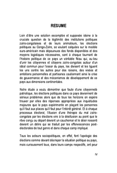 Illusion et desillusion electorales au Congo-Zaïre