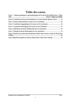 Suivi et analyse des hauteurs d'eau et des débits de la source de Ain Asserdoune