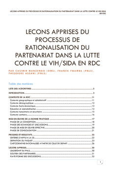 Rationalisation du Partenariat dans la lutte contre le VIH/Sida en RDC