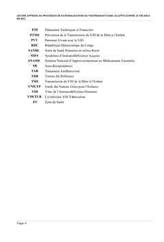 Rationalisation du Partenariat dans la lutte contre le VIH/Sida en RDC