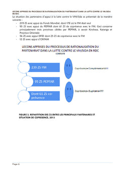 Rationalisation du Partenariat dans la lutte contre le VIH/Sida en RDC