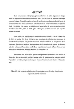 Analyse des moteurs de la déforestation à Mambasa, Ituri en RDC