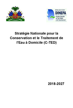 Strategie Nationale Conservation et Traitement d'Eau a Domicile