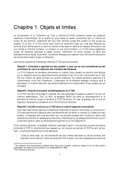 Strategie Nationale Conservation et Traitement d'Eau a Domicile