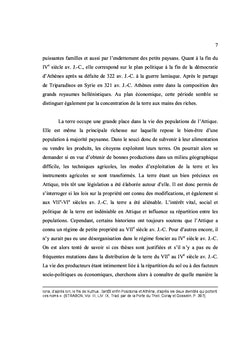 L'évolution du problème agraire en Attique du VIIe au IVe siècle avant J.-C.