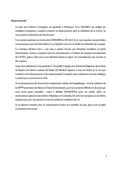 Nutrition des enfants de 0 a 5 ans dans le district sanitaire de Mopti