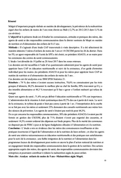 Nutrition des enfants de 0 a 5 ans dans le district sanitaire de Mopti