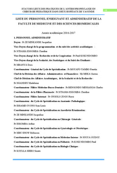 Antibioprophylaxie en chirurgie pédiatrique dans la ville de Yaoundé