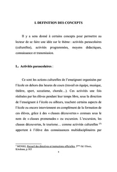 Les activites culturelles comme opportunite