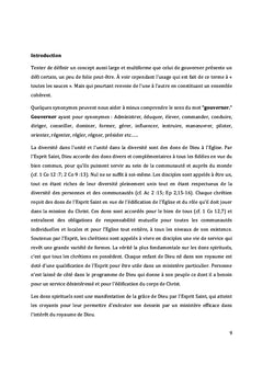 Comment Dieu veut gouverner son eglise?