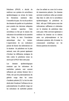 Polymorphismes du globule rouge et le paludisme