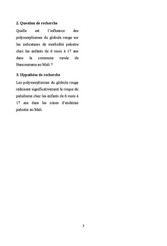 Polymorphismes du globule rouge et le paludisme