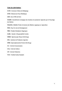Valorisation des ressources organiques sur le maraîchage de Mahajanga