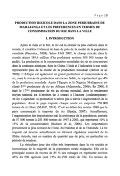 Production rizicole dans la zone periurbaine de Mahajanga