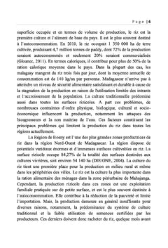 Production rizicole dans la zone periurbaine de Mahajanga