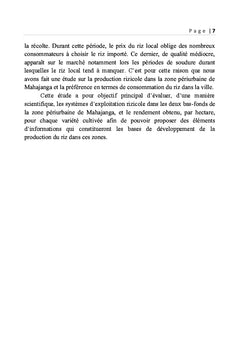 Production rizicole dans la zone periurbaine de Mahajanga