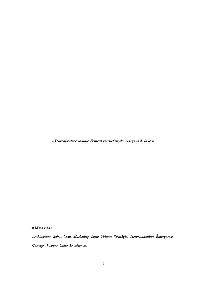 Architecture, luxe & marketing