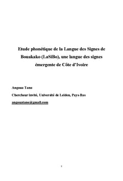 Etude phonétique de la Langue des Signes de Bouakako (LaSiBo)