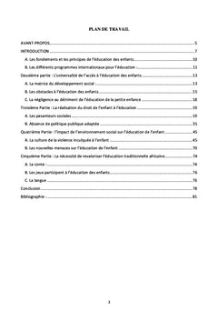 L'universalite et la realisation du droit des enfants a l'education