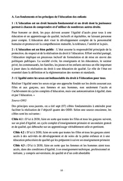 L'universalite et la realisation du droit des enfants a l'education