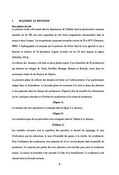 Analyse de la variabilite des rendements de riz au Niger