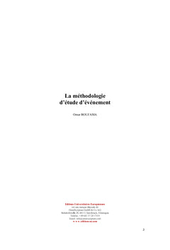 La méthodologie d'étude d'évènement